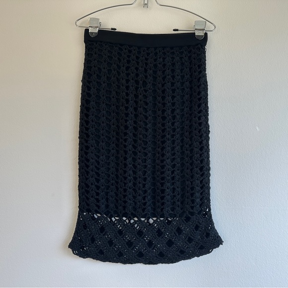 Vivienne Tam Crochet Black Knee-Length Skirt - Picture 4 of 6
